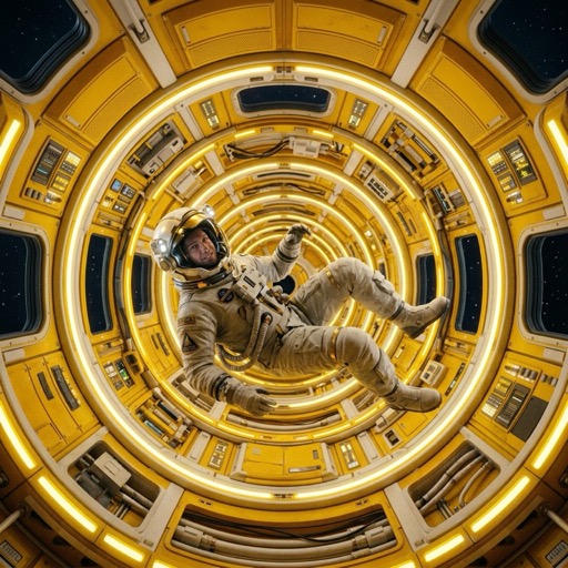 Cinematic astronaut scene